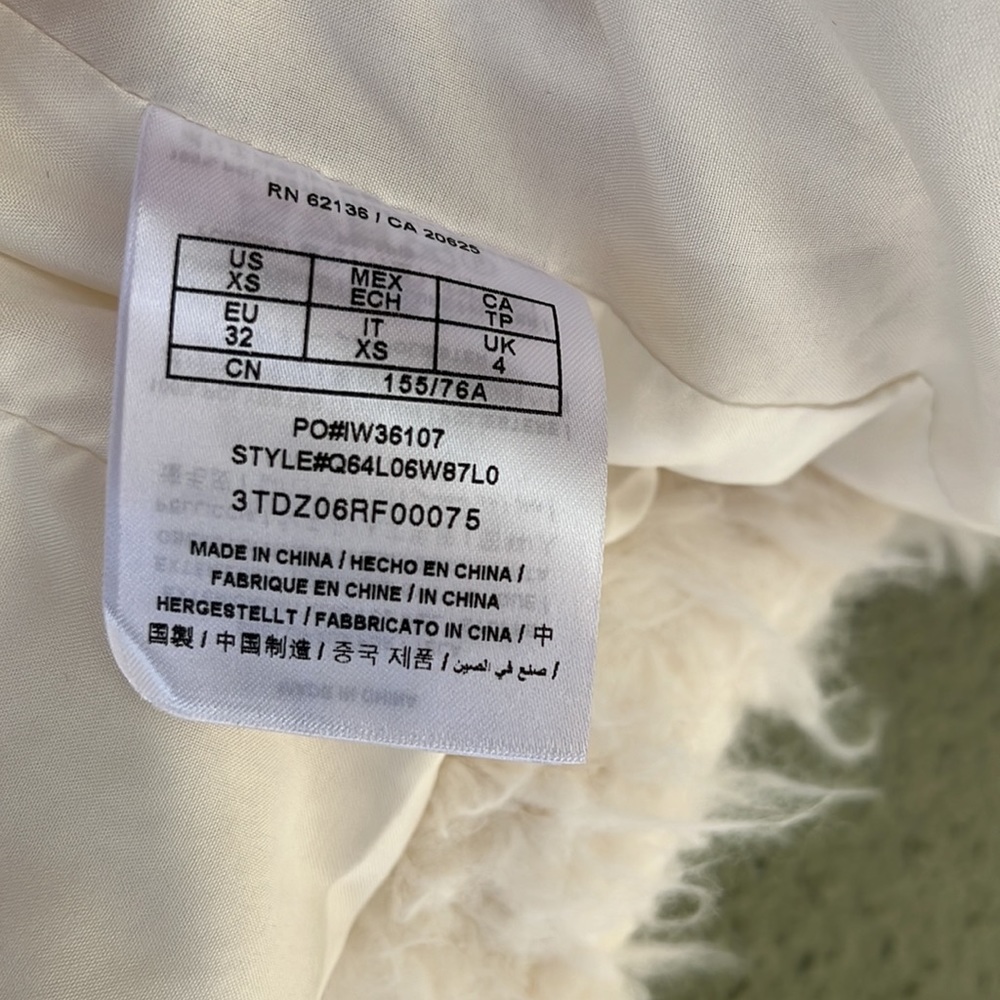 Guess Faux Fur Jacket White - Picture 3 of 4
